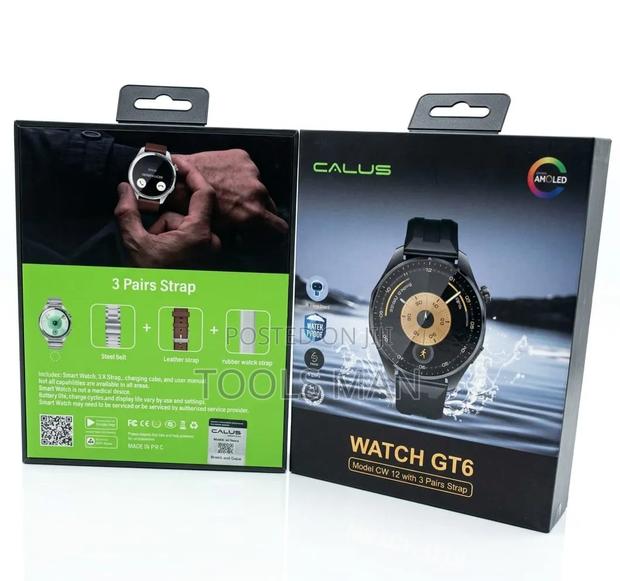 Calus Watch Gt6 Smartwatch With 3 Interchangeable Straps.