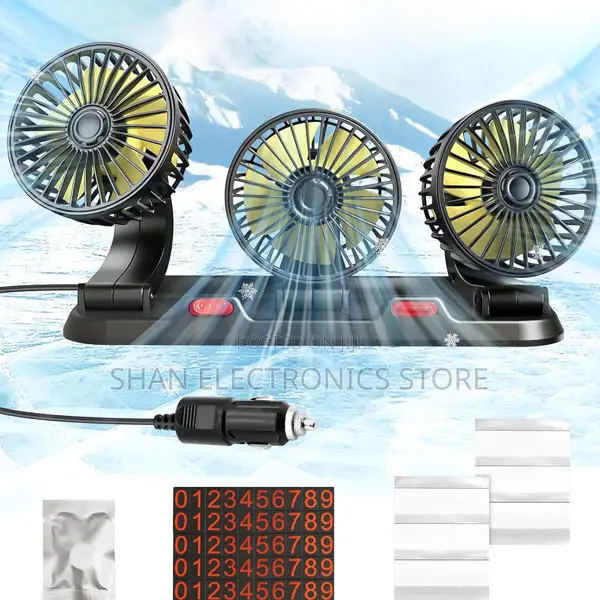 Car Cooling Fan Triple Head 24v 12v Three 3 Heads Car Fan
