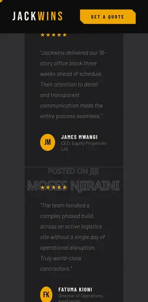 Premium Construction Company Website + Admin Dashboard For Sale