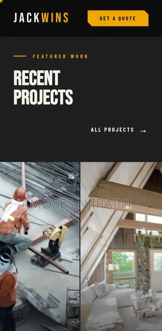 Premium Construction Company Website + Admin Dashboard For Sale
