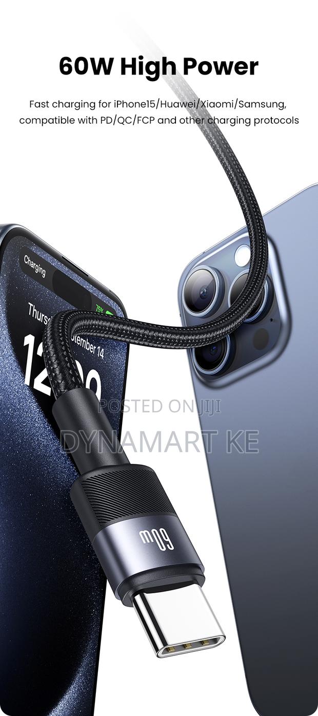 Usams 60w 1.2m Aluminum Alloy Charging and Data Cable Type-C to Type-C - thumbnail 10