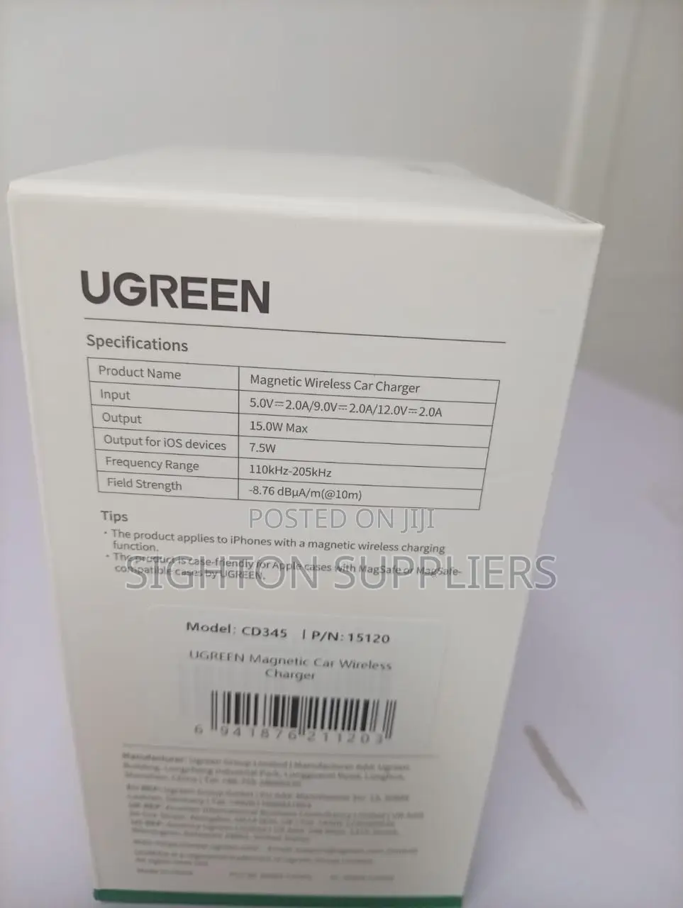 Ugreen Cd345 Magnetic Car Wireless Charger