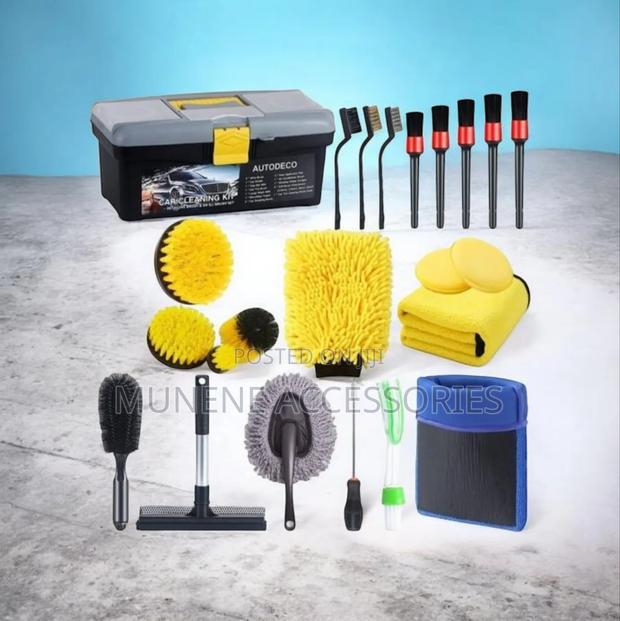 23pcs Car Wash Cleaning Tools Kit Drill Brush Set Brush Window Scraper