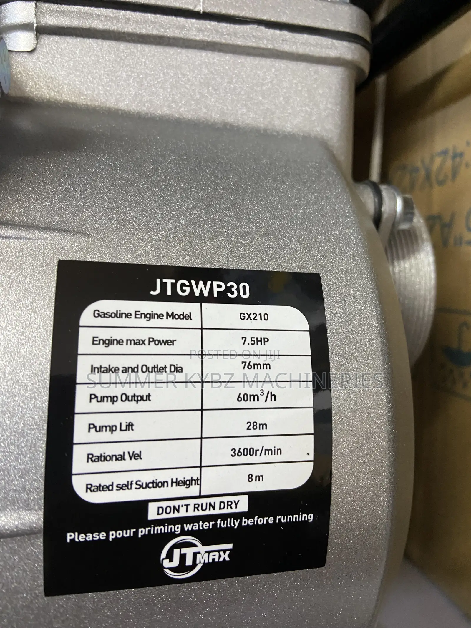 Jtmax Gasoline Water Pump 2’