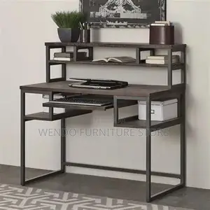 Home Desk; Wooden Computer Desk With Shelves