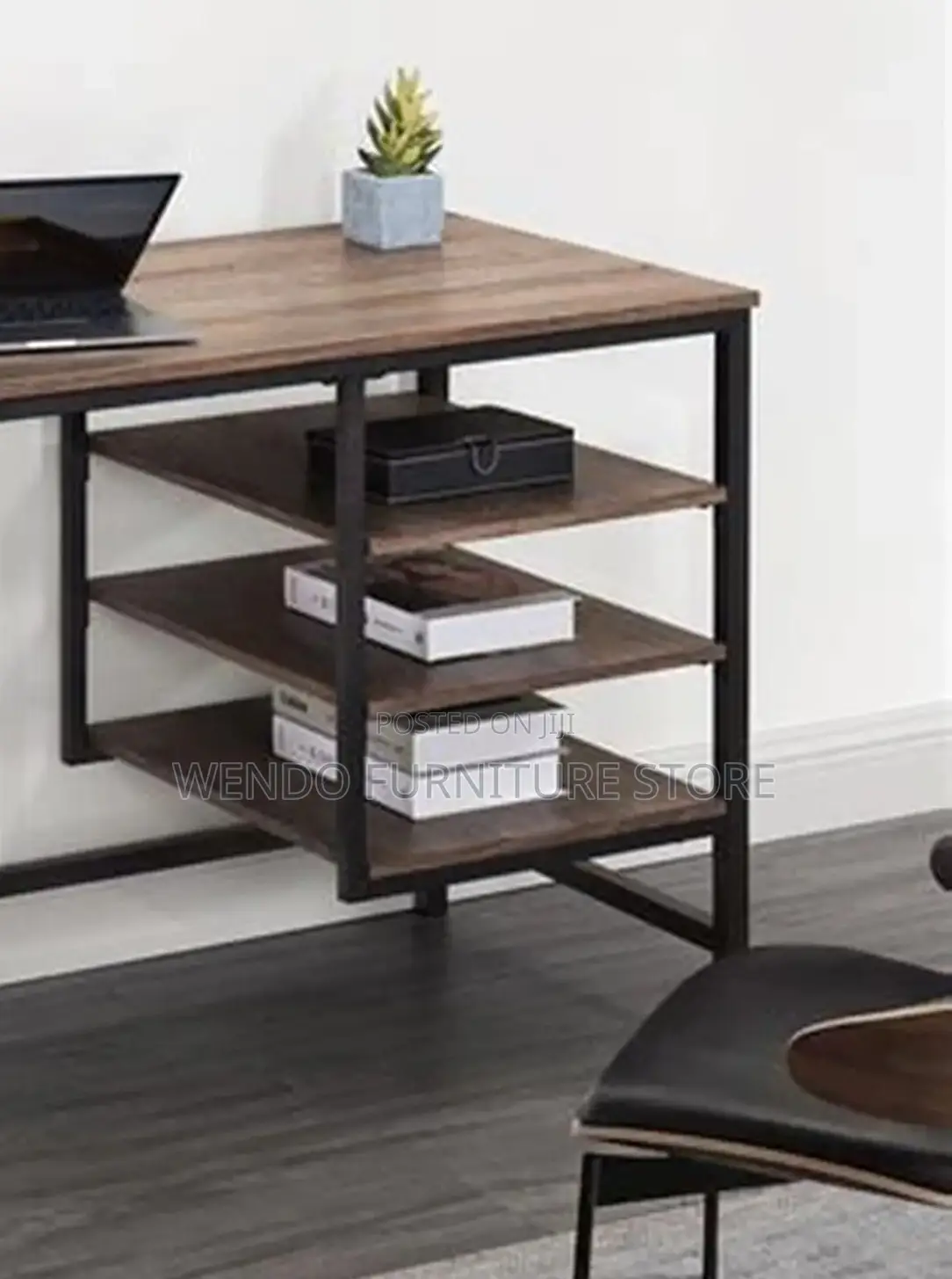 Home Desk; Wooden Computer Desk With Shelves