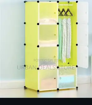 Portable 2-Column by 4 Plastic Wardrobe