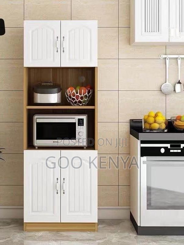 Kitchen Cabinet; Modern Microwave Oven Cabinet With Sideboard Storage - thumbnail 7