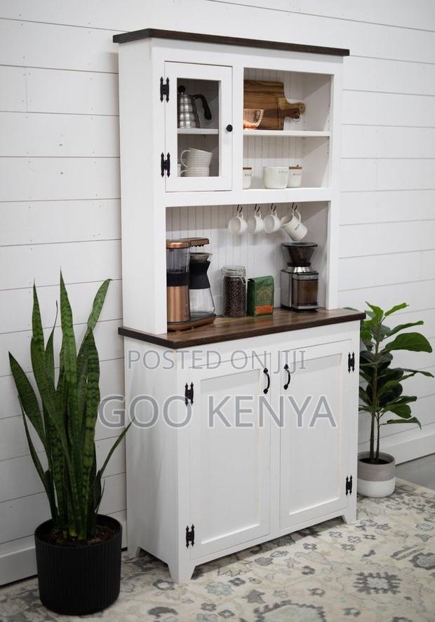 Kitchen Cabinet; Modern Microwave Oven Cabinet With Sideboard Storage - thumbnail 9
