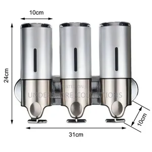 3-1 Chamber Wall-Mounted Liquid Soap and Shampoo Dispenser