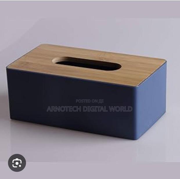 Tissue Box Holder With Bamboo Wood Lid