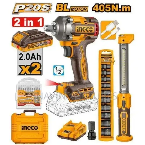 Ingco Cosli23056 Cordless 2 PCS Combo Kit 405nm