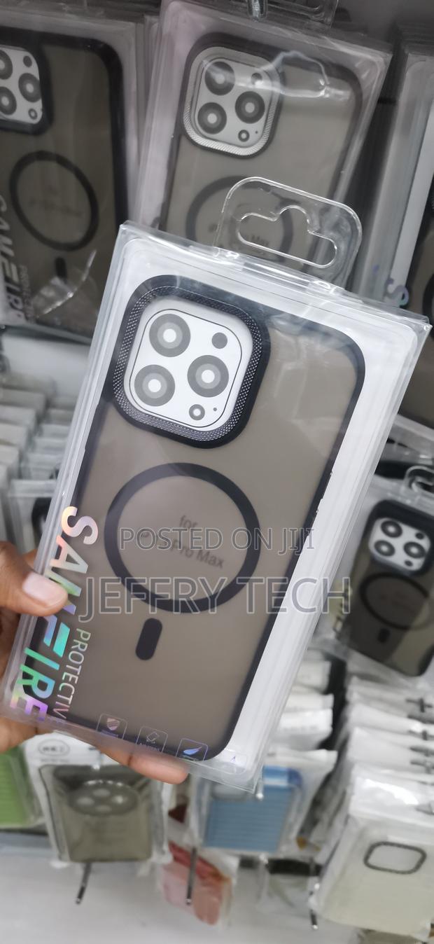 iPhone 13 Pro Max Semi-Transparent Black Magnetic Case