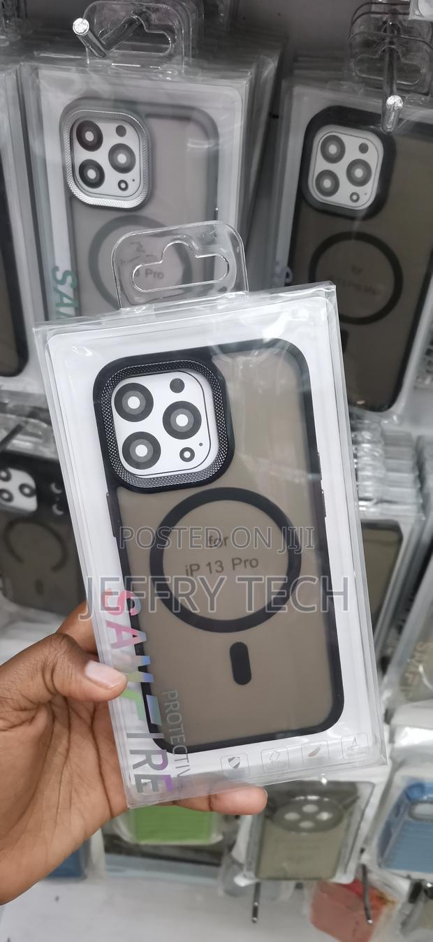 iPhone 13 Pro Max Semi-Transparent Black Magnetic Case - thumbnail 2