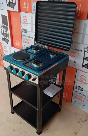 Eurochef 3 Gas + 1 Electric Standing Cooker With Shelves