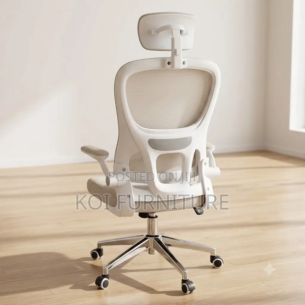 Office Chairs; White Orthopedic Fabric Office Chair