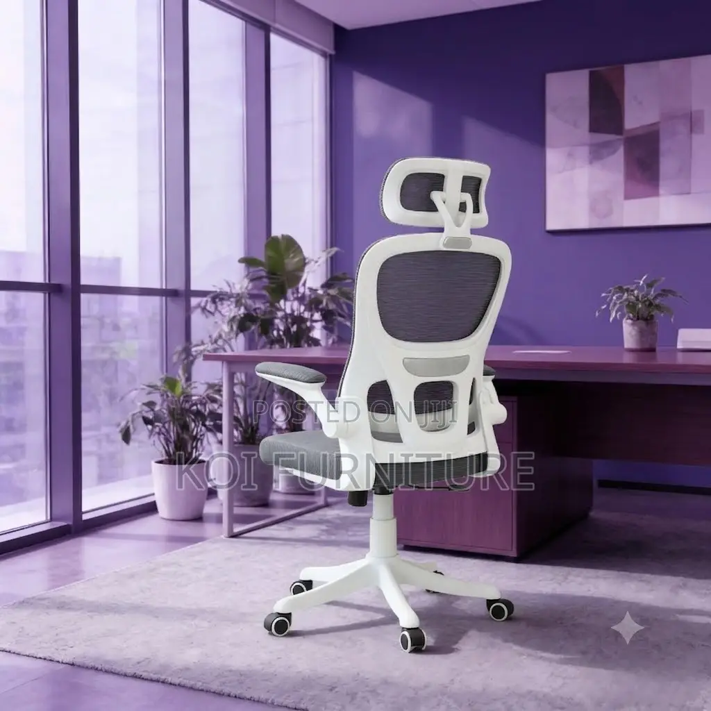 Office Chairs; White Orthopedic Fabric Office Chair