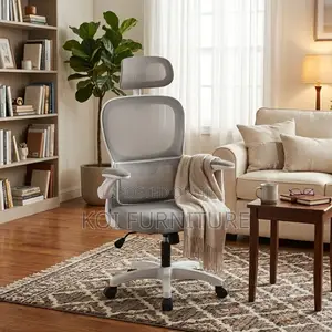 Office Chairs; White Orthopedic Fabric Office Chair