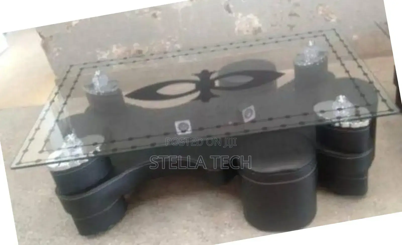 Executive Heavy Duty Glass Table With Puff Stool