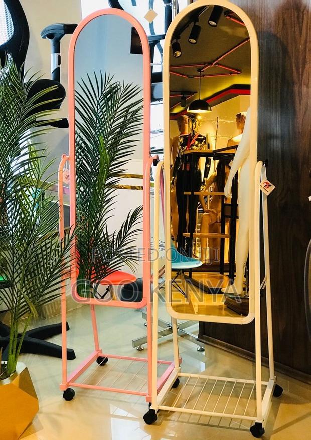 Bedroom Mirror; Modern Mobile Full Body Mirror With Storage - thumbnail 12