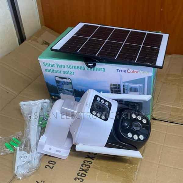 Solar Powered 4g Simcard Dual Lens Rotational Cam P2p Pir Alarm