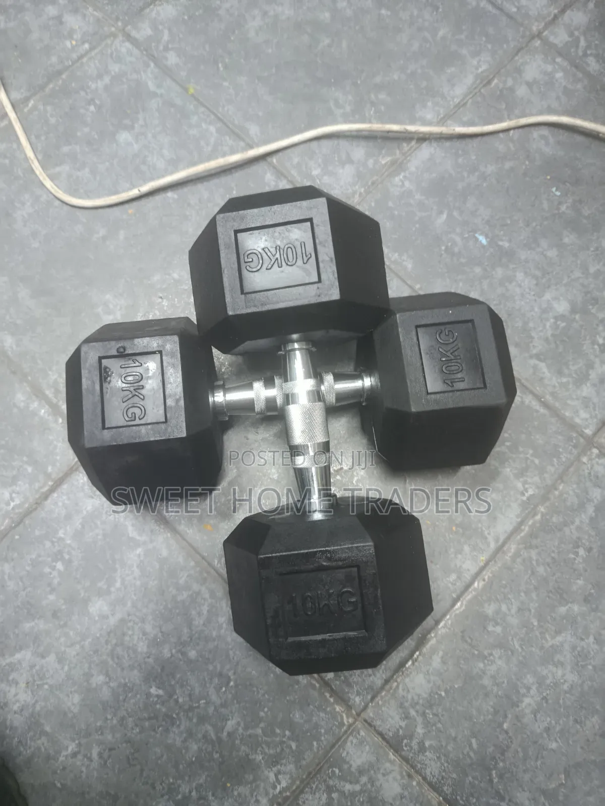 10 Kg Hexagonal Dumbbells Pair*