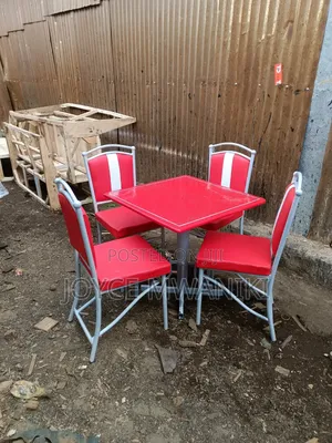 Red and White Restaurant Set or Hotel Powder Coated Set