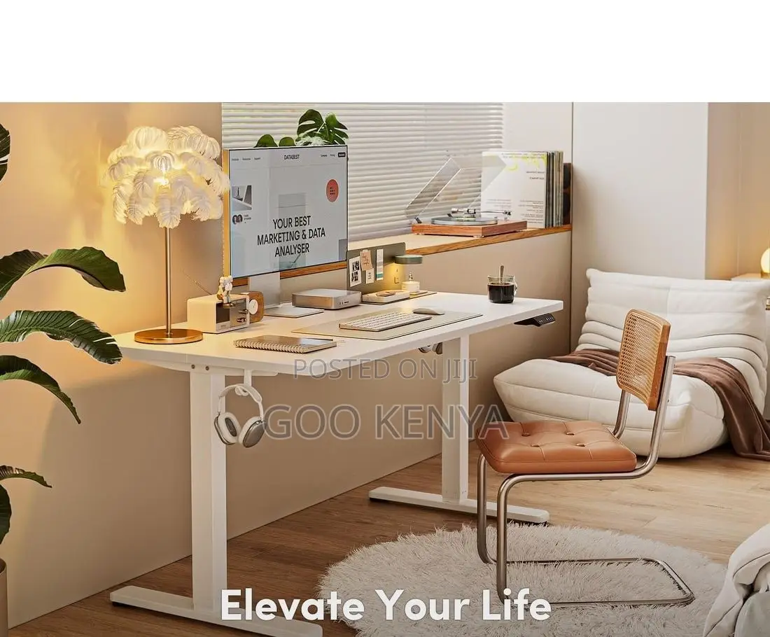 Home Desk; Adjustable Electric Home Study Desk With Sit-Stand Function