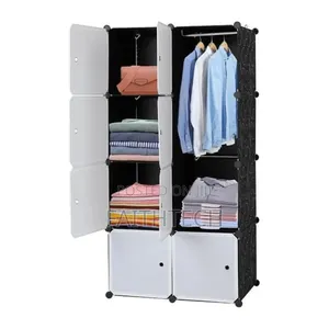 Portable 2- Column by 4 Plastic Wardrobes