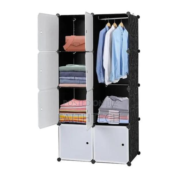 Portable 2- Column by 4 Plastic Wardrobes