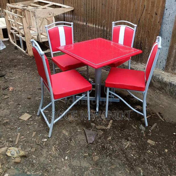 Red and White Restaurant Set or Hotel Powder Coated Set