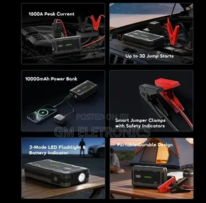 Oraimo Powerspark 1500a 12v Car Jump Starter With 10000mah Powerbank