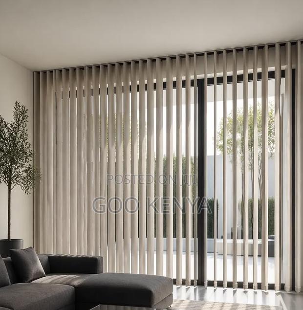 Curtain Blinds; Modern Light-Filtering Vertical Blinds for Living Room - thumbnail 7