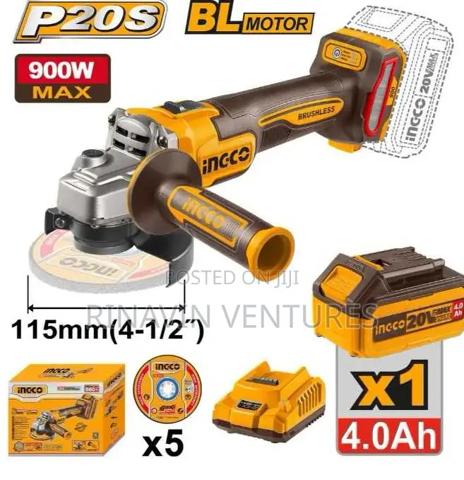 Ingco Cagli261521 Cordless Angle Grinder 900w
