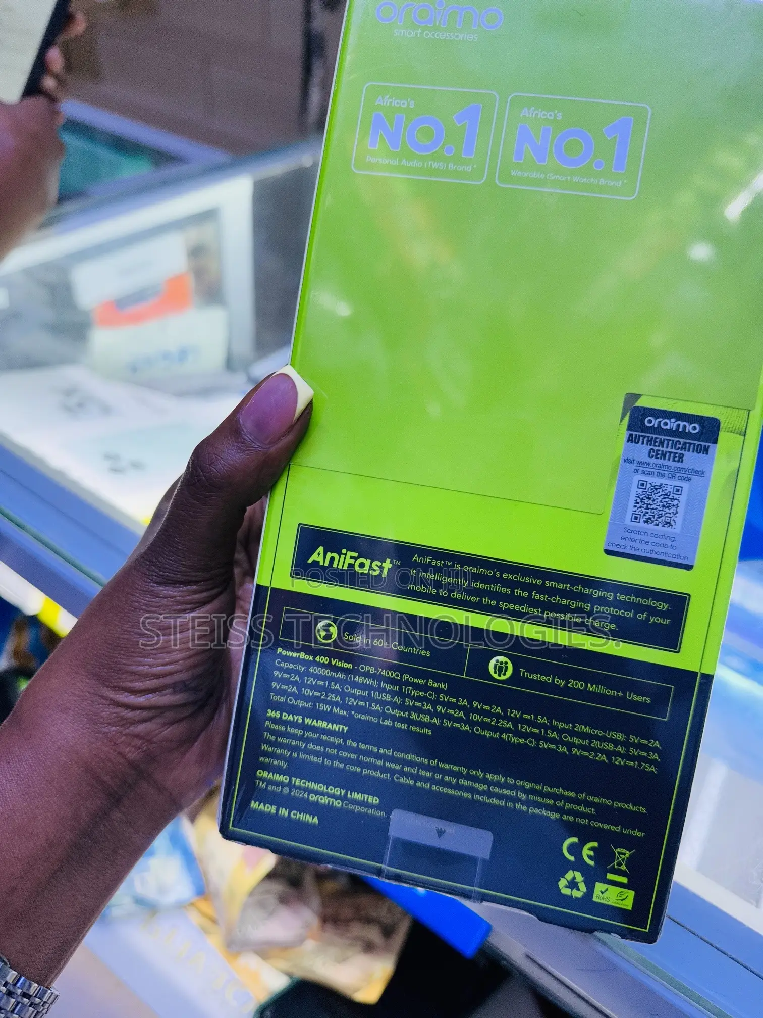 40000mah Oraimo Superfast Powerbank.