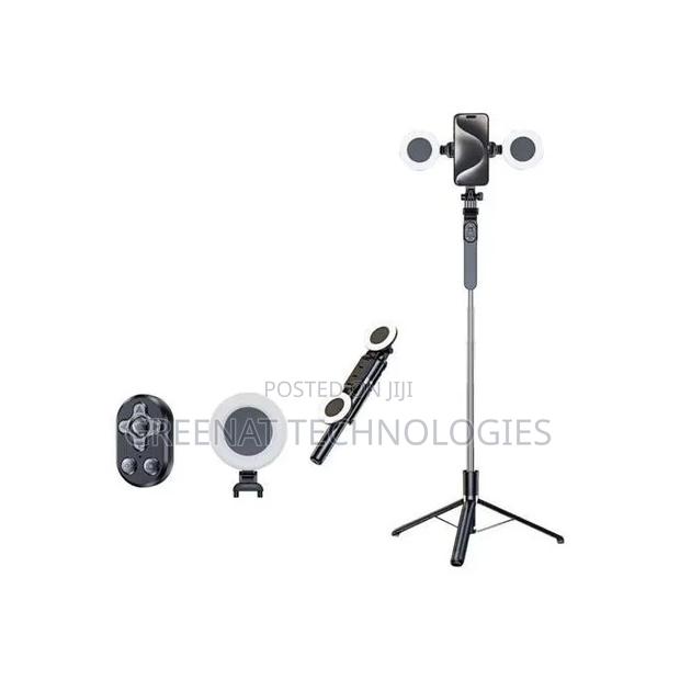 Hd Ultra Long Extended Selfie Stick H12d With Tripod 2 Ring Light - thumbnail 4