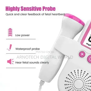 Fetal Doppler - LCD Display, Safe Heartbeat Monitor, Battery Powered