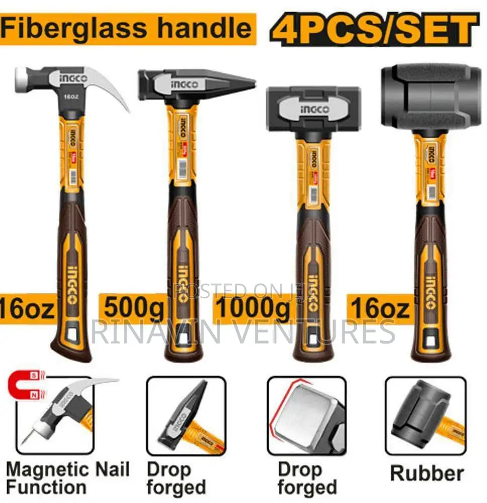 Ingco Hch9004 4pcs Hammer Set
