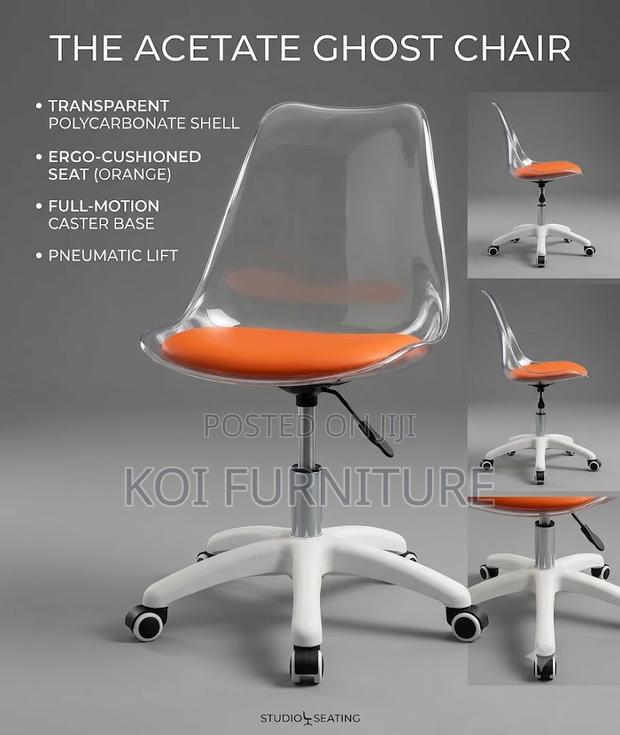 Dining Chairs; Swivel Clear Dining Chairs - thumbnail 2