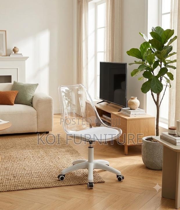 Dining Chairs; Swivel Clear Dining Chairs - thumbnail 3