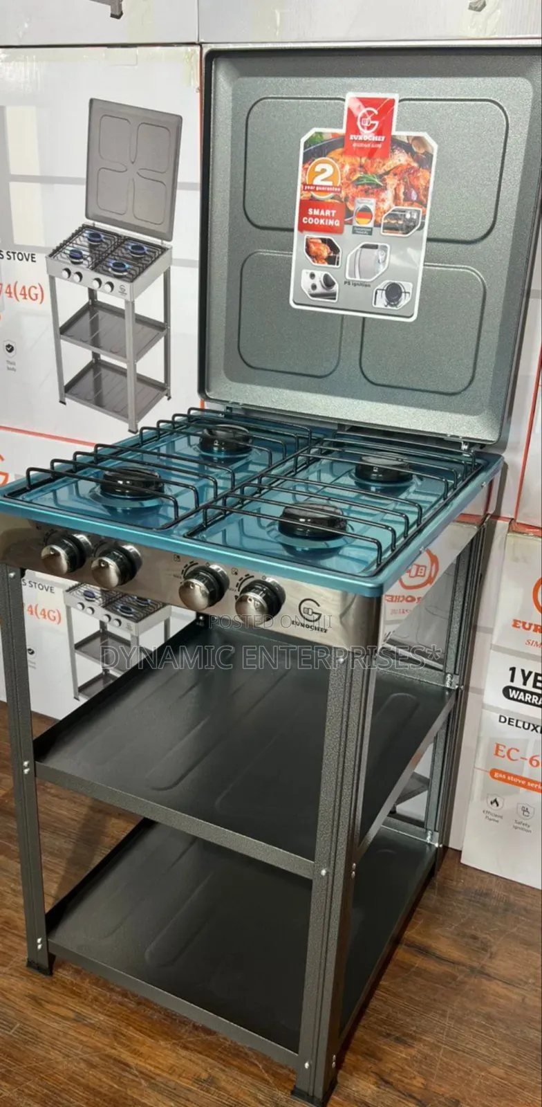 Eurochef Full Gas Standing Cooker With Shelves