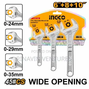 Ingco Hadwk031 3 PCS Adjustable Wrench Set