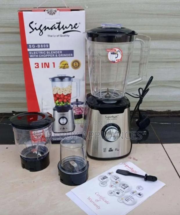 Signature Multipurpose 3-in-1 Blender, Grinder Mincer