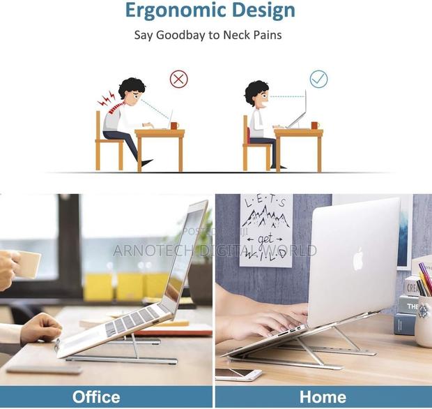 Metallic Adjustable Ergonomic Laptop Stand - thumbnail 4