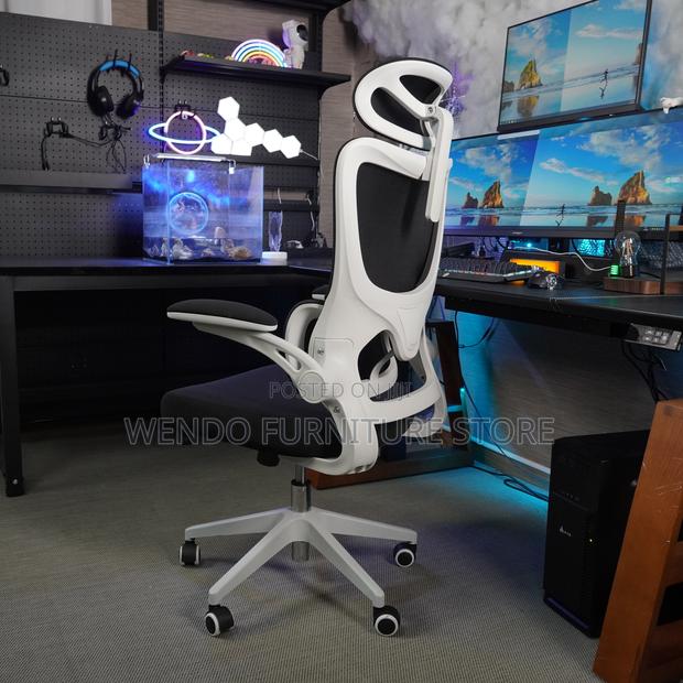 Office Chairs; White Orthopedic Recliner Office Chairs - thumbnail 4