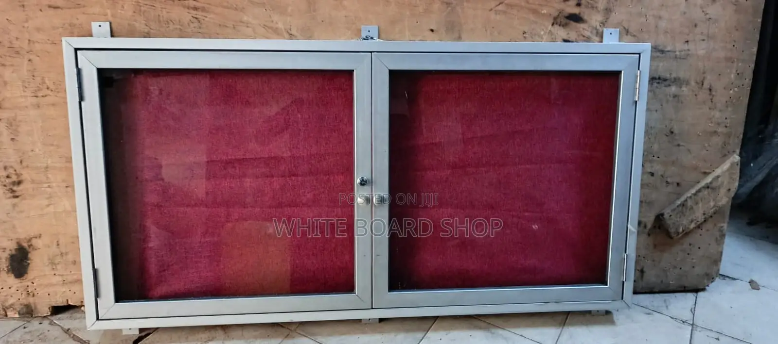 Open Door Design Noticeboard 4 X 2ft Red Lockable Display Notice Board