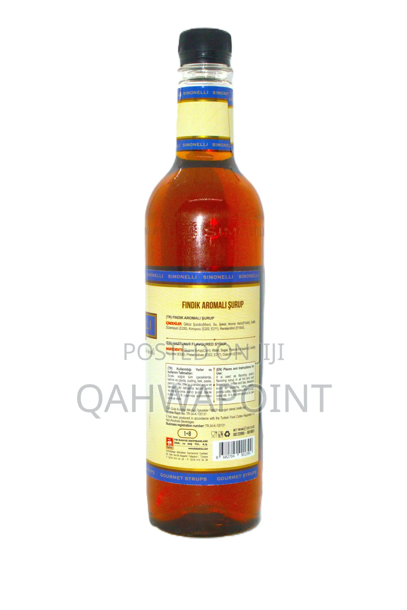 Simonelli Hazelnut Flavored Syrup 700ml