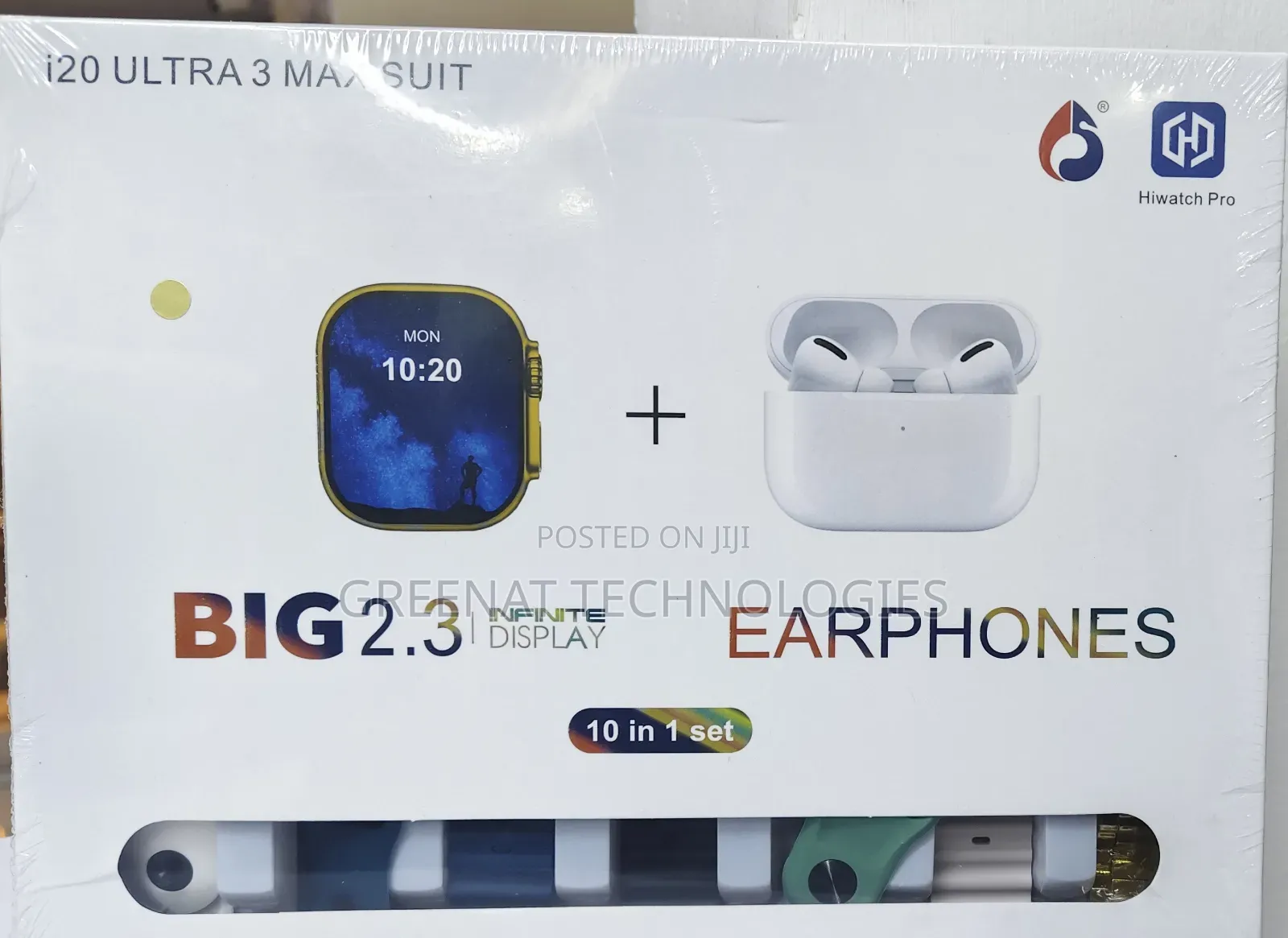 I20 Ultra 3 Max Suit Smart Watch 10 in 1 Set Hiwatch Pro