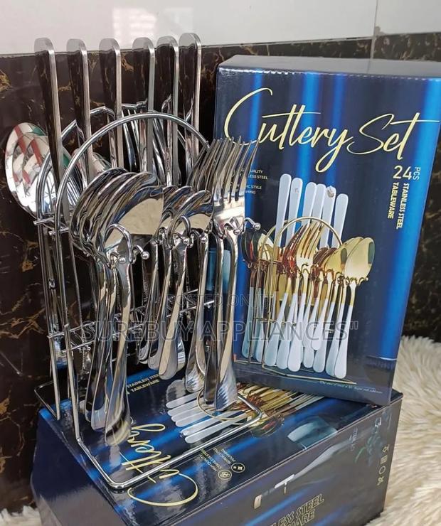 New 24pcs Heavy-Duty Stainless Steel Cutlery Set