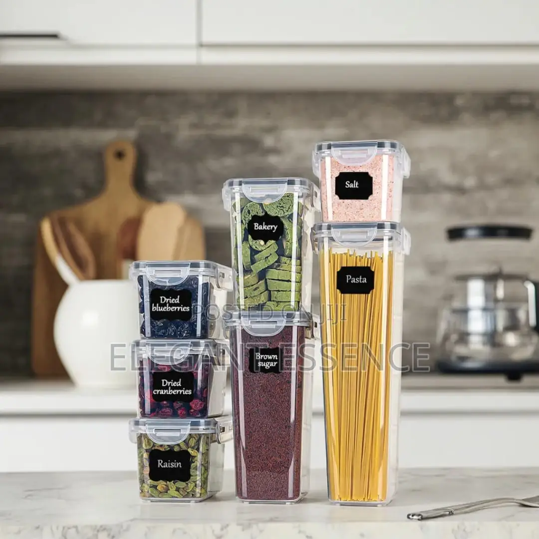 8pcs Pantry Storage Containers Set Bpa Free